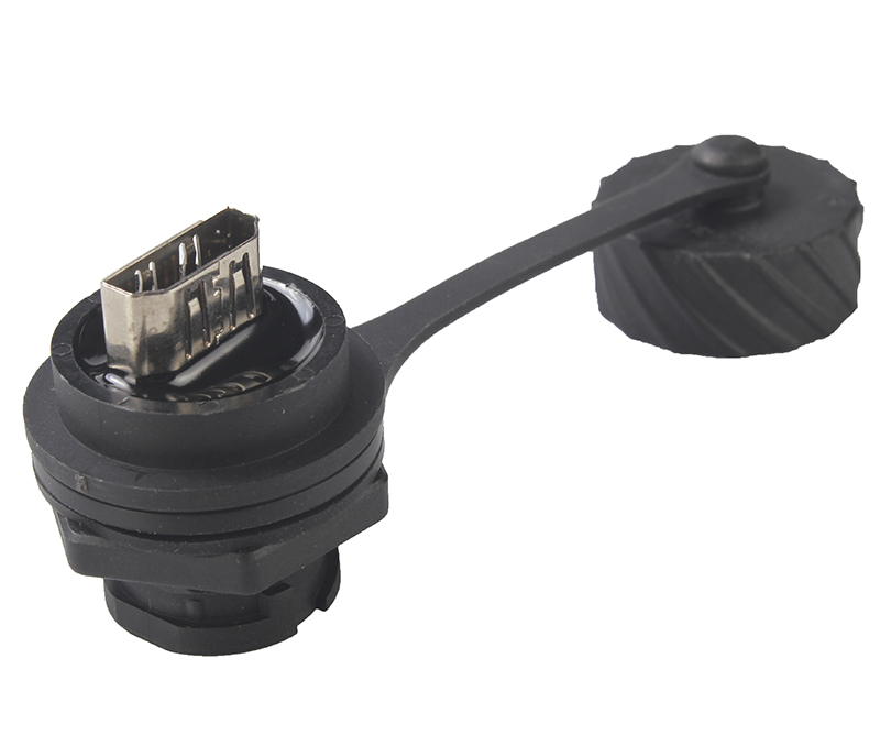 HDMI 高清转接头连接器多媒体视频音频高速传输 母转母耦合器防水防尘盖工业级航空面板