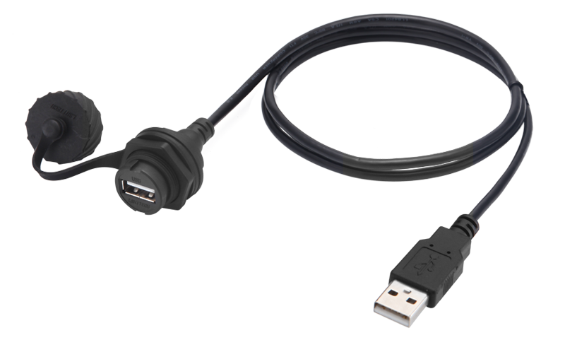 USB2.0 公转母数据线连接线延长线母头带防水盖